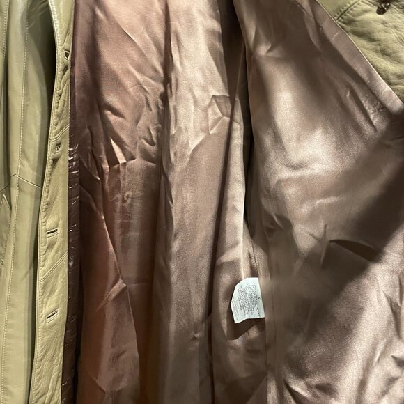 BOD & CHRISTENSEN Long Tan Leather Coat – Size M - Picture 8 of 9